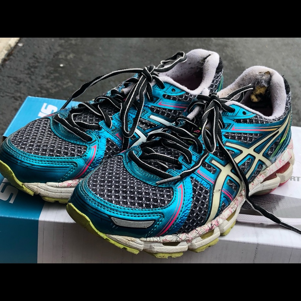 ASICS gel kayano 19 Women's Blue/Black Running Sneakers Size 7.5